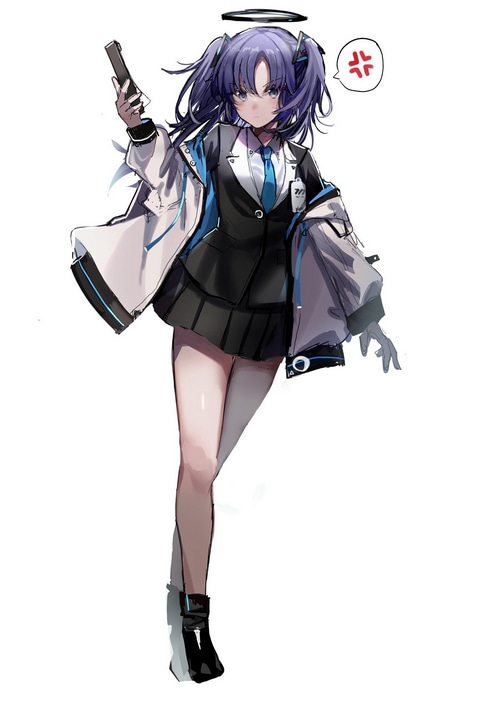 Hayase Yuuka from Blue Archive holding a gun