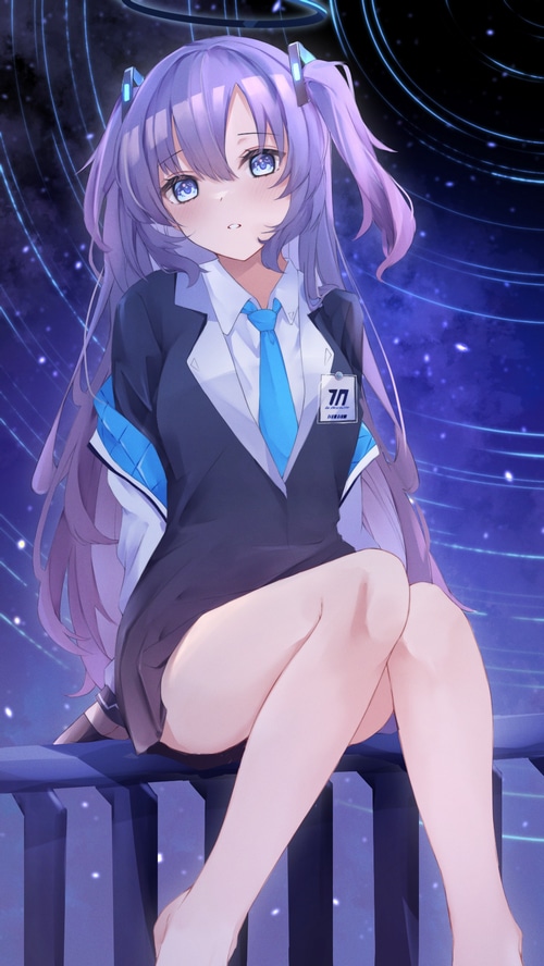 Hayase Yuuka from Blue Archive with purple twintails