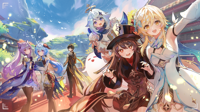 Genshin Impact Characters Keqing, Ganyu, Zhongli, Paimon, Hu Tao, Lumine