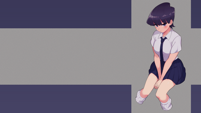Komi Shouko in school uniform with knee-high socks