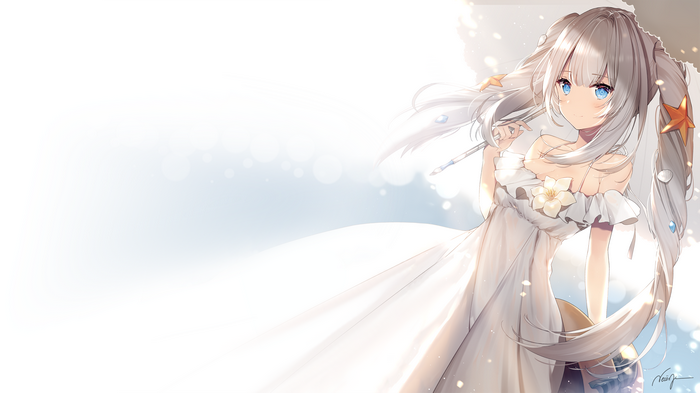4K Anime Girl with Twintails and Starfish