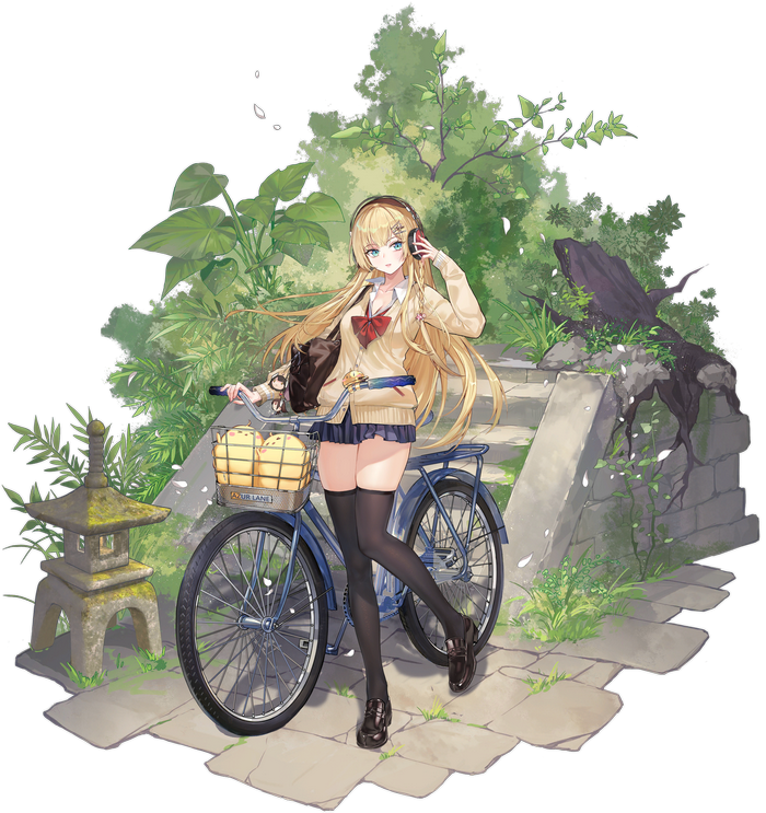 Crin with a bicycle and headphones