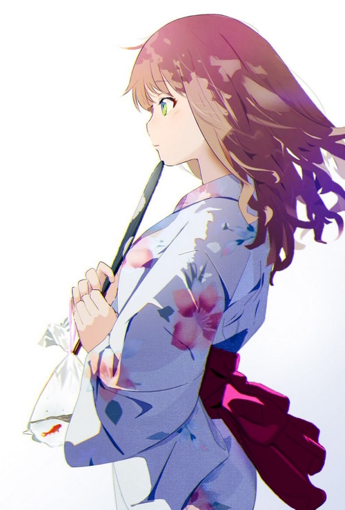 Minami Yume from SSSS.Dynazenon holding a fan