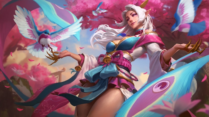 Spirit Blossom Evelynn with Birds and Cherry Blossoms