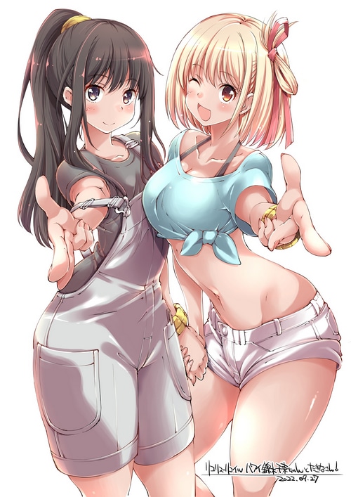 Nishikigi Chisato and Inoue Takina from Lycoris Recoil fan art