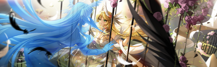 4K Ao Qi Chuan Shuo blonde girl and blue spirit