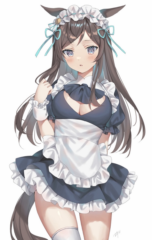Mejiro Dober maid outfit Uma Musume Pretty Derby fan art