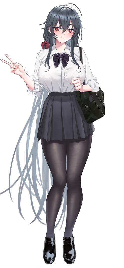 Azur Lane fan art of Taihou in a school uniform