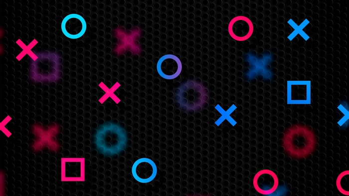 PlayStation Symbols on Black Textured Background