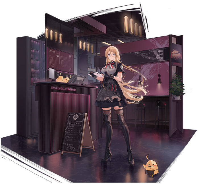 Bismarck in a cafe setting, Azur Lane