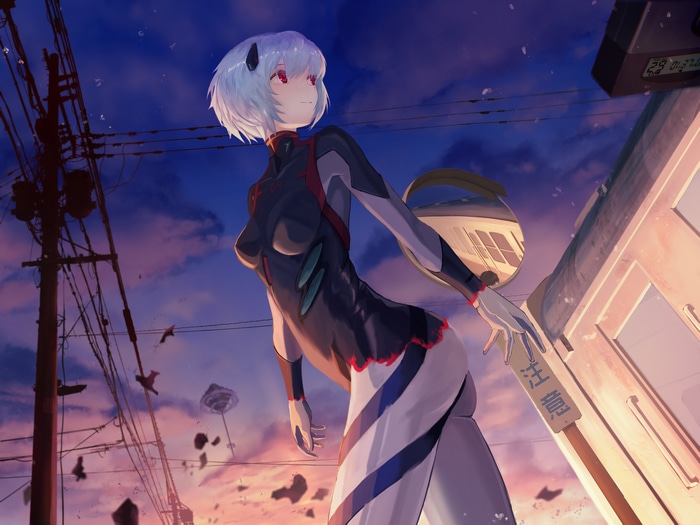 4K Ayanami Rei Rebuild of Evangelion Fan Art