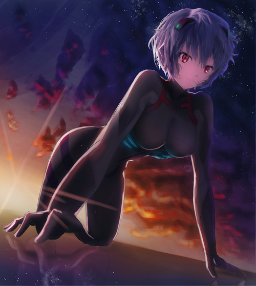 4K Ayanami Rei in a Bodysuit