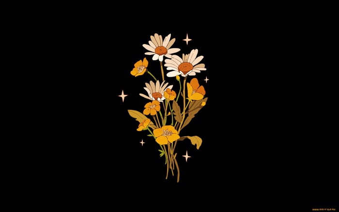 Bouquet of yellow and white flowers with stars