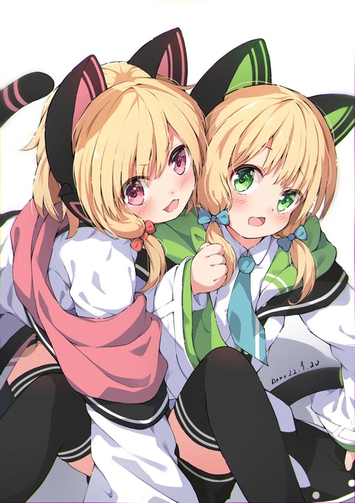 Blue Archive Saiba Momoi and Saiba Midori fan art