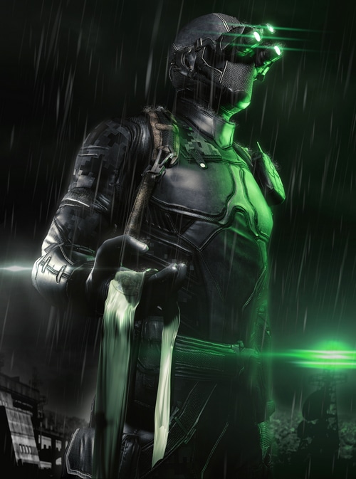 Sam Fisher from Splinter Cell in the rain