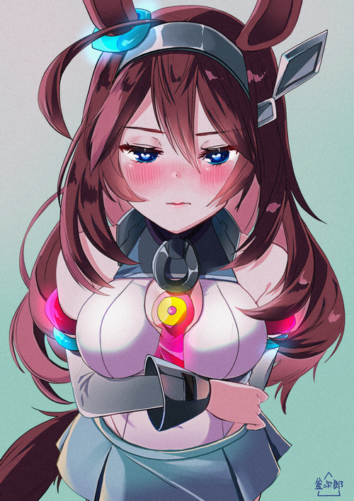 Mihono Bourbon from Uma Musume Pretty Derby blushing