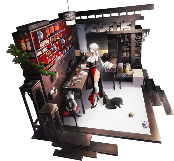 Hermione from Azur Lane in a traditional room