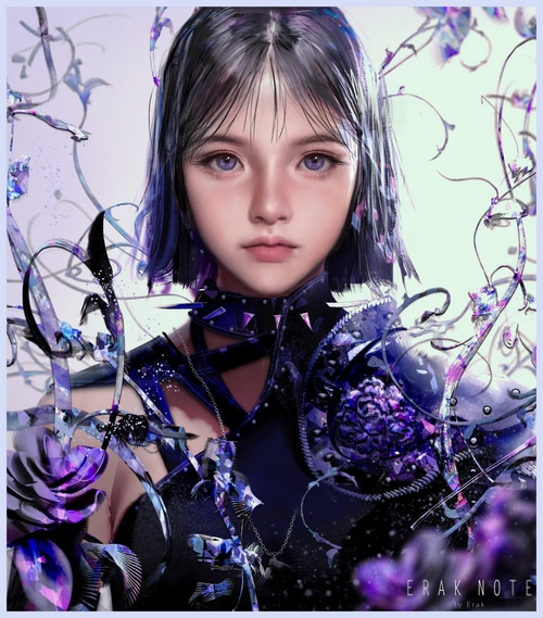 4K Fantasy Art of a Girl with Blue Eyes