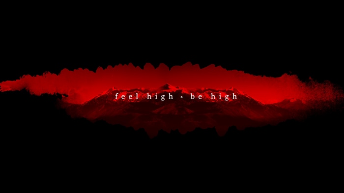 Feel High Be High motivational quote over mountains