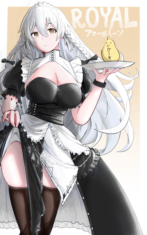 Hermione from Azur Lane serving a cake