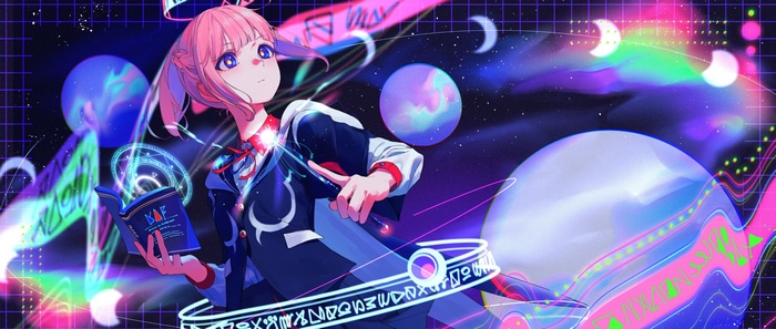 4K Anime Girl with Pink Hair in Space