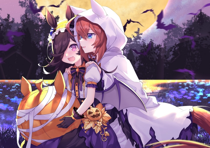 Mihono Bourbon and Rice Shower Halloween Fan Art