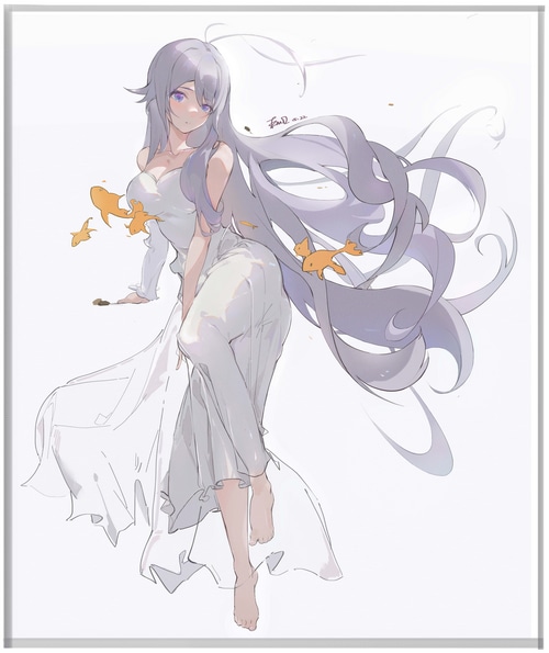 4K fan art of Vladilena Milizé with fish
