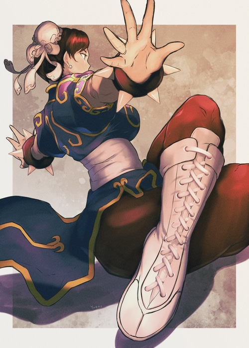 Chun-Li from Street Fighter in action pose