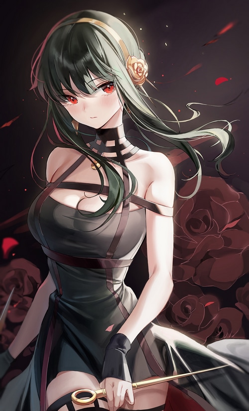 Yor Forger from Spy x Family with Roses