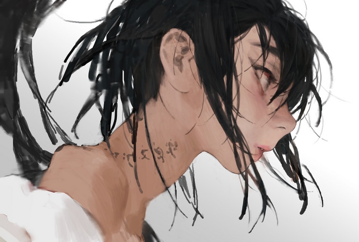 Wan Young Yun profile portrait with tattoos