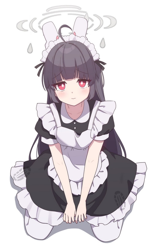 Anime girl in maid outfit with animal ears