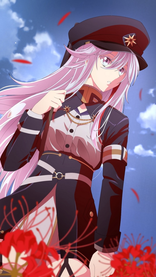 Vladilena Milizé from Eighty-Six with silver hair and hat