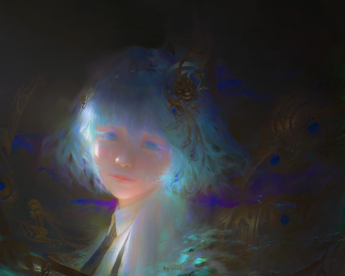 4K Houseki no Kuni Diamond with blue hair and eyes