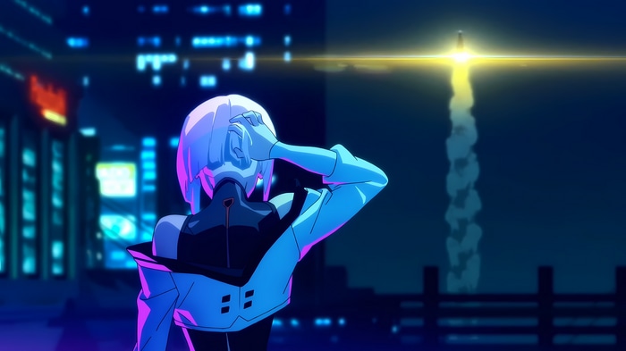 4K Cyberpunk: Edgerunners Lucy Launching Rocket