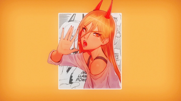 Power from Chainsaw Man with red horns