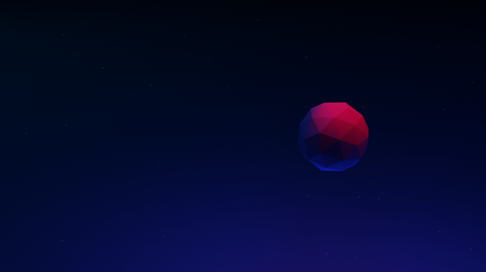 Low-poly planet in a starry night sky