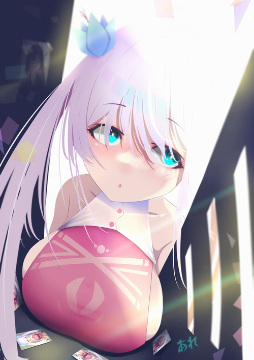 Virtual YouTuber with blue eyes and blonde hair