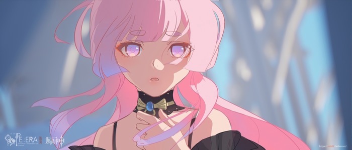 Sangonomiya Kokomi from Genshin Impact with pink hair and eyes