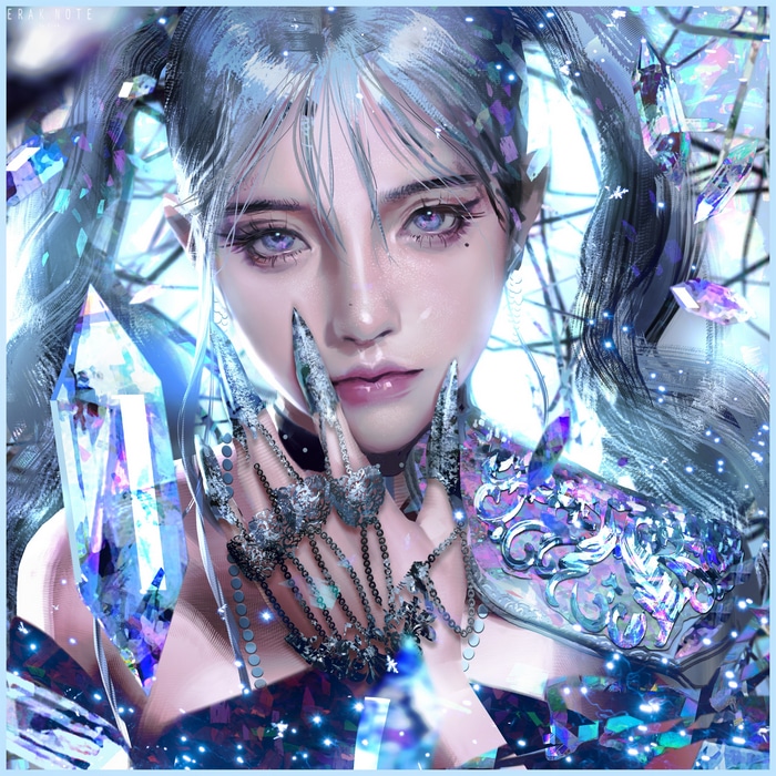4K Fantasy Art of a Woman with Long Nails