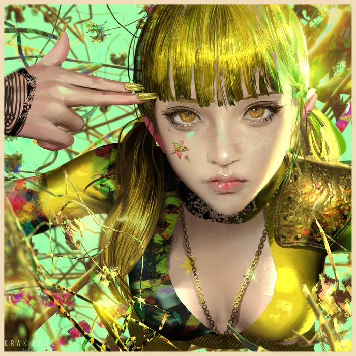 Fantasy girl with blonde hair and stars by Erak Note