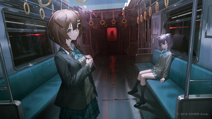 Two girls on a train