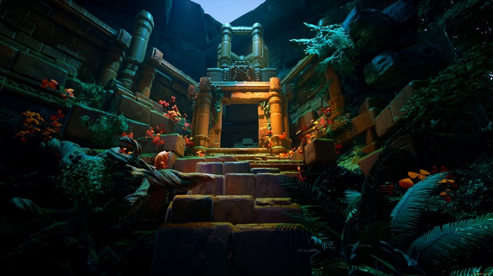 4K fantasy art of a temple with stairs