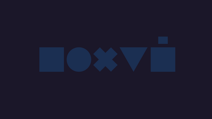 Minimalist dark logo with geometric shapes