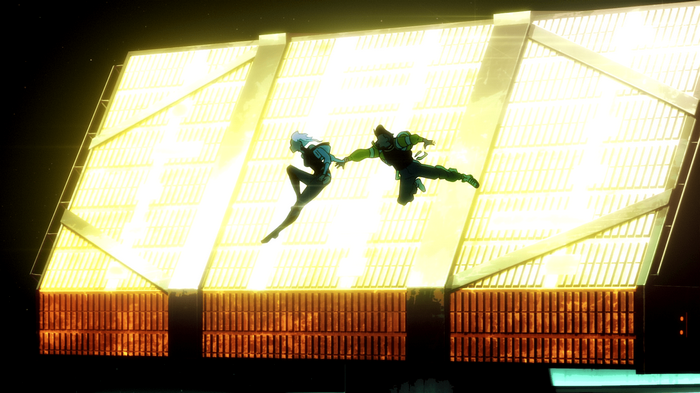 David Martinez and Lucy Kushinada in Cyberpunk: Edgerunners