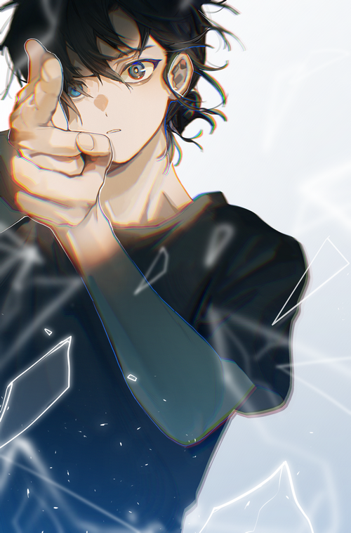 Shinpei Ajiro from Summer Time Rendering doing a finger gun