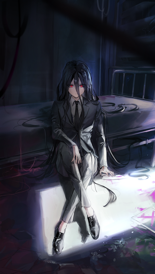 Danganronpa's Izuru Kamukura in a dark room