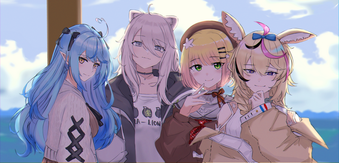 Hololive: Shishiro Botan, Omaru Polka, Yukihana Lamy, Momosuzu Nene