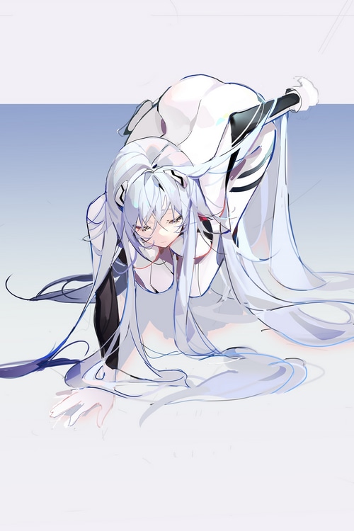 Ayanami Rei from Neon Genesis Evangelion in a white bodysuit