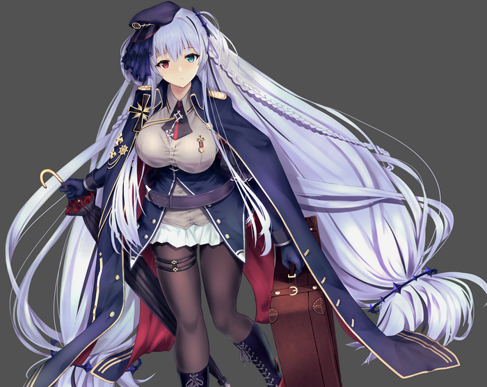 Azur Lane Elbing fan art with white hair