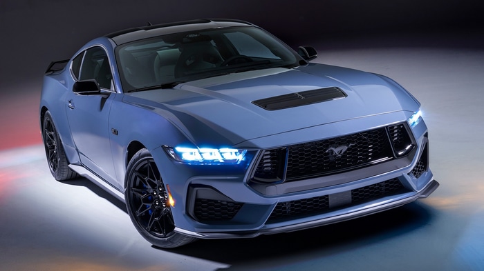 Blue Ford Mustang Dark Horse Coupe